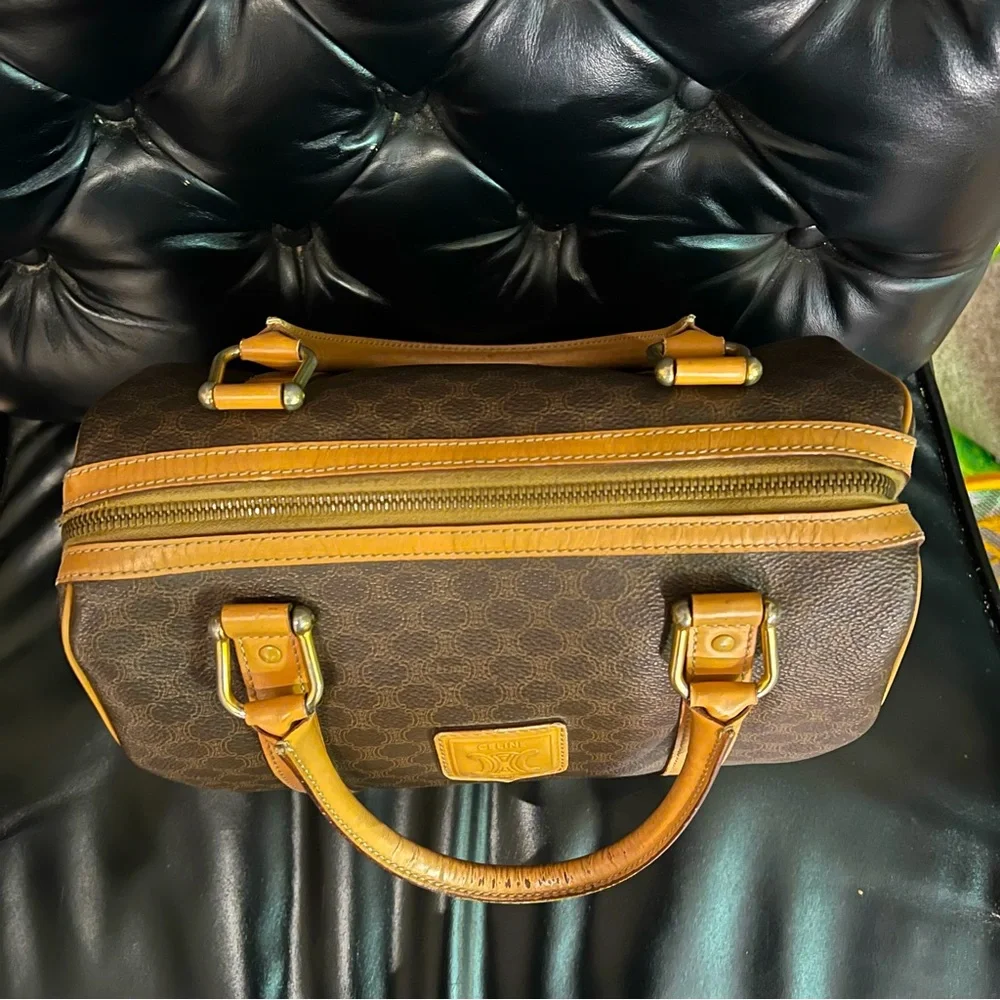 CELINE Vintage Macadam‎ Mini Boston